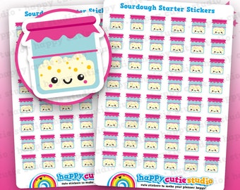 48 Cute Sourdough Starter Planner Stickers