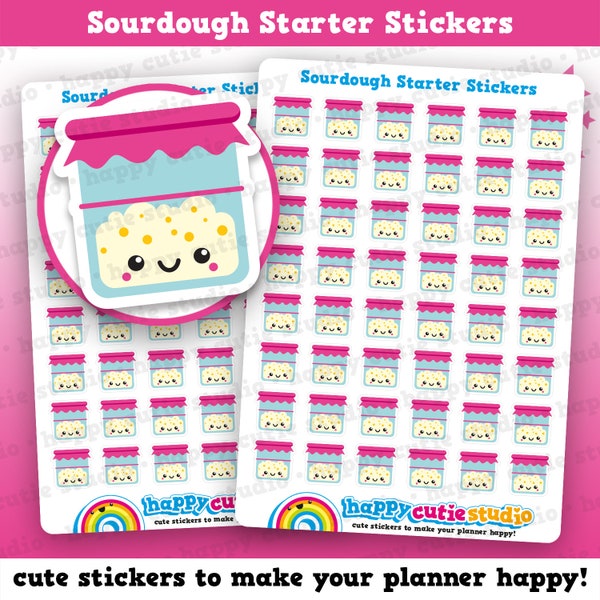 48 Cute Sourdough Starter Planner Stickers