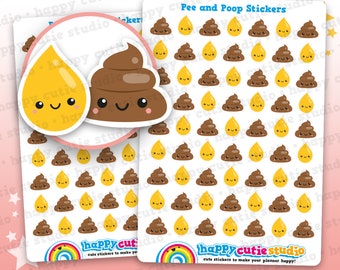 Cute Pee and Poop Planner Stickers