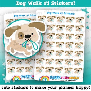 35 Cute Dog Walk/Walkies Planner Stickers