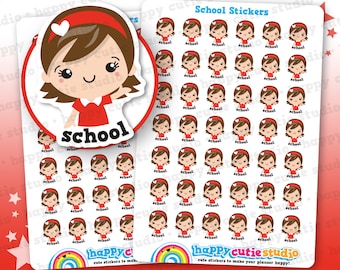 42 Cute School Girl Planner Stickers