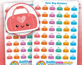 48 Cute Gym Bag Planner Stickers