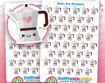 44 Cute Stove Top/Coffee Pot Planner Stickers