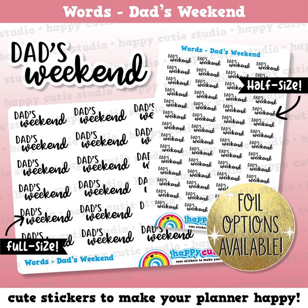 Dad's Weekend Words/Functional/Foil Planner Stickers