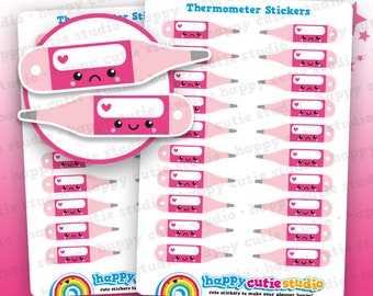 20 Cute Thermometer/Medicine/Health Planner Stickers