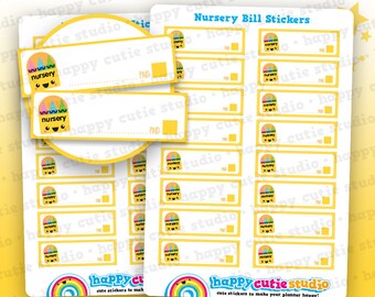 16 Cute Nursery Bill Tracker Planner Stickers