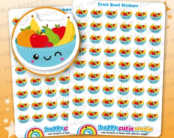 54 Cute Fruit Bowl/Healthy Eating/Diet Planner Stickers