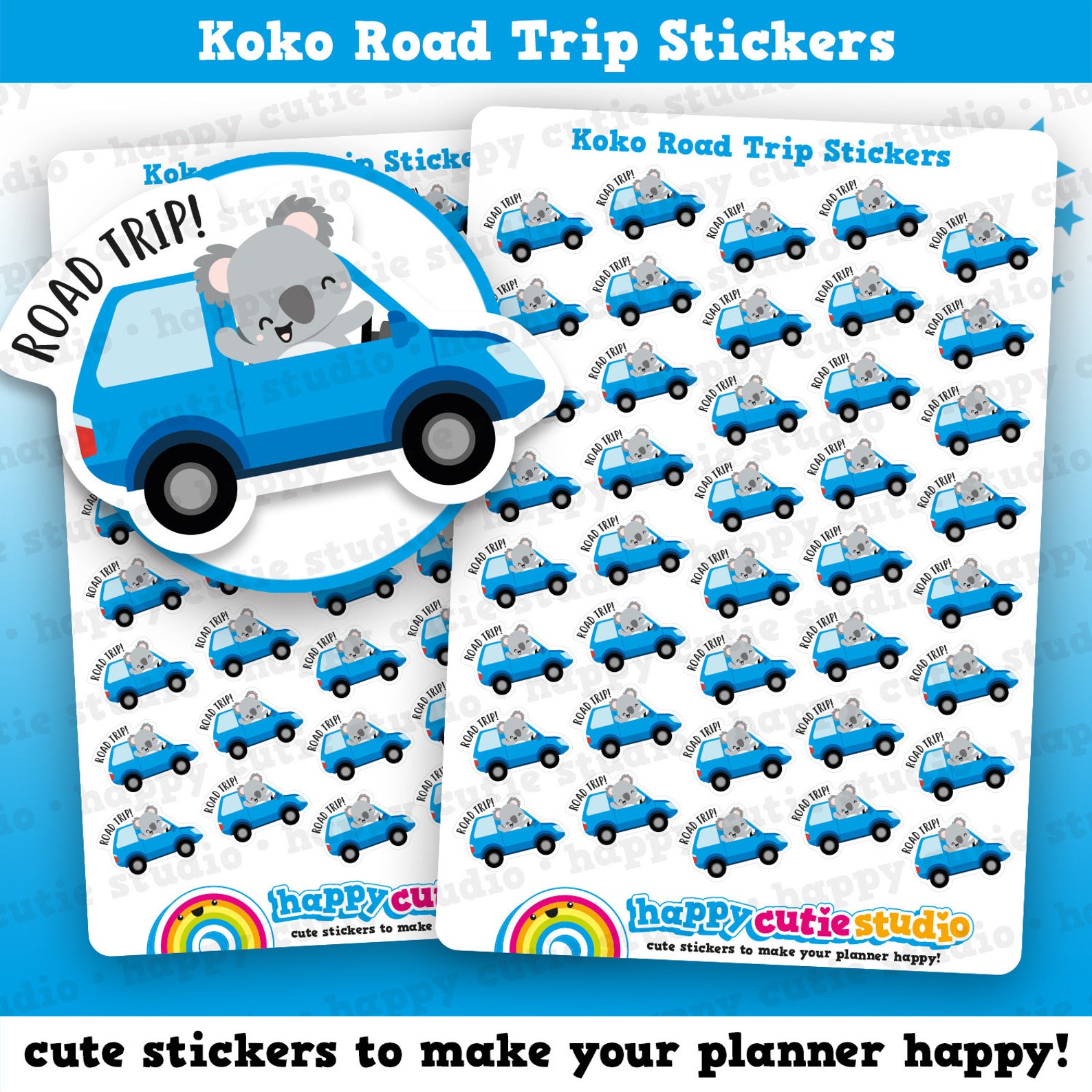 40 Cute Koko the Koala Road Trip/car/journey Planner Stickers | Etsy