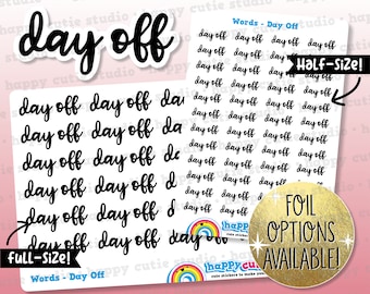 Day Off Words/Banners/Foil Planner Stickers