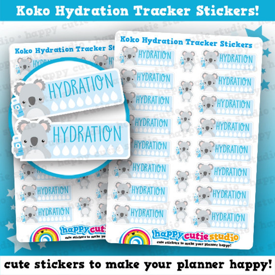 16 Cute Koko the Koala Hydration Tracker Planner Stickers - Etsy