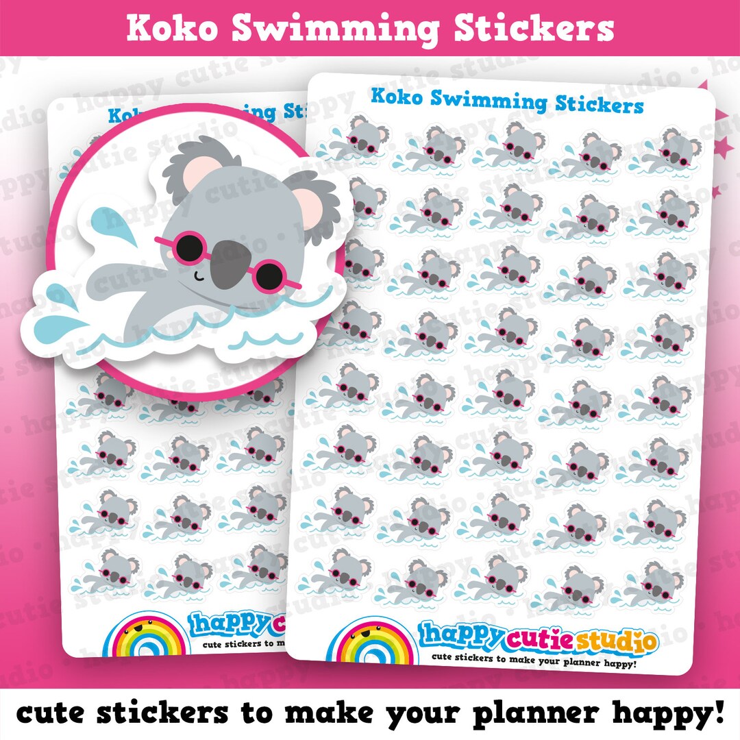 40 Cute Koko the Koala Swimming Planner Stickers - Etsy