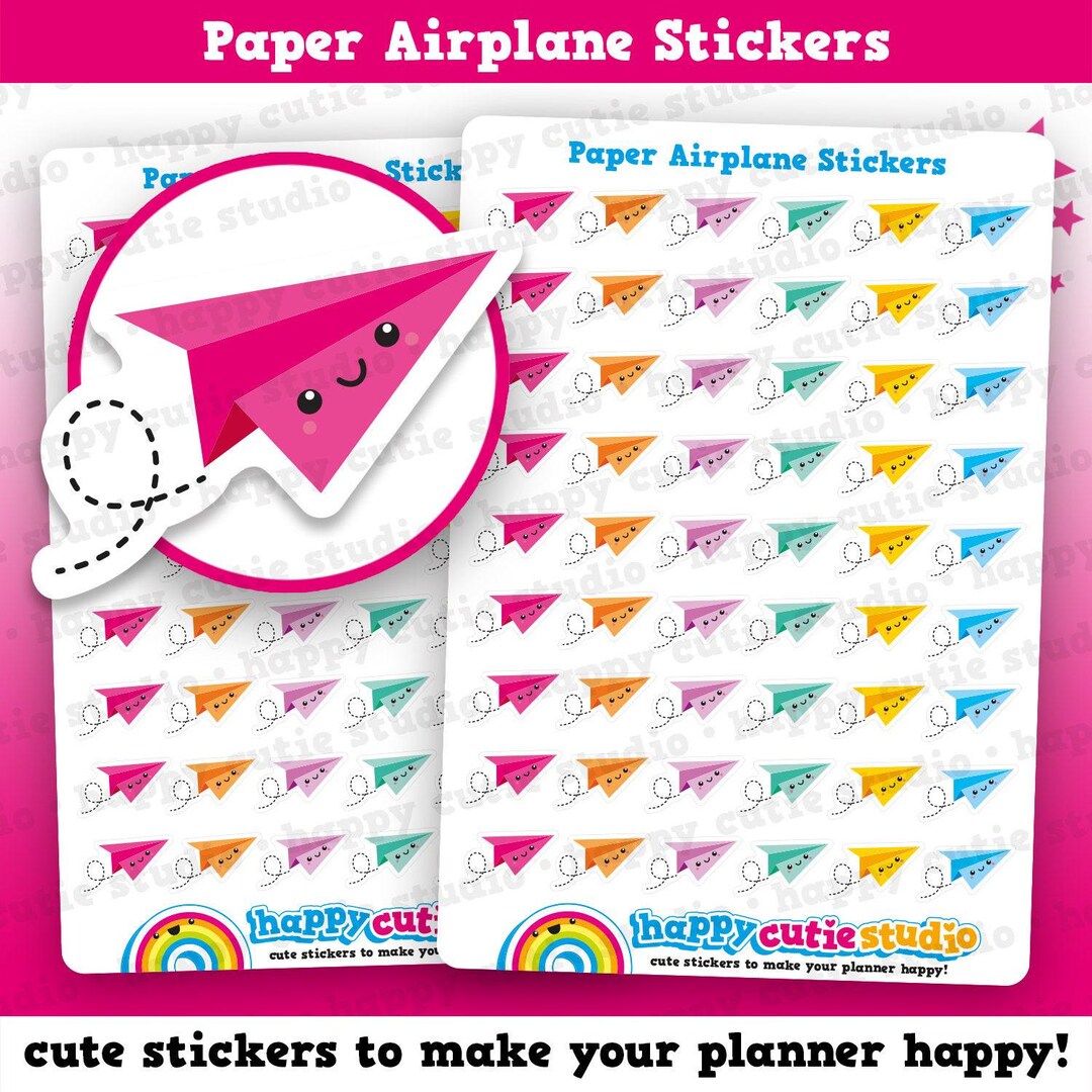 Simpleplanes Stickers 54 Cute Paper Plane Planner Stickers - Etsy