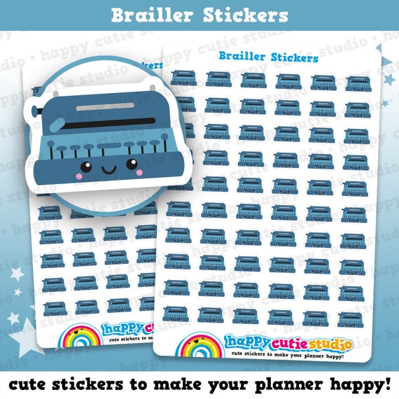 60 Cute Brailler/Braille Machine Planner Stickers