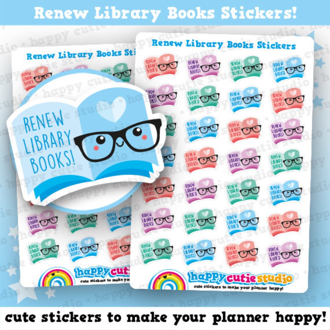 28 Cute Renew Library Books/reading Planner Stickers Etsy