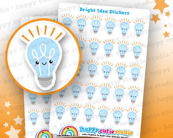 30 Cute Bright Idea/Light Bulb/Idea Planner Stickers