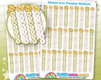 30 Cute Gluten Free Vertical Tracker/Weekly Habit Planner Stickers