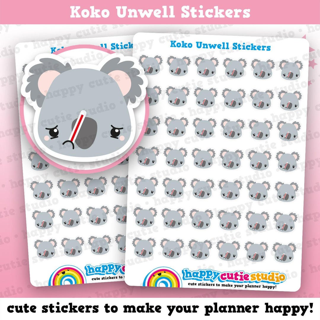 42 Cute Koko the Koala Unwell Planner Stickers - Etsy