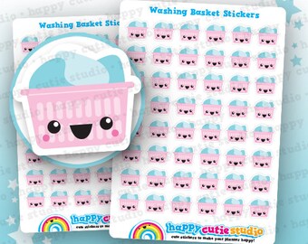 48 Cute Washing Basket/Laundry/Chores Planner Stickers