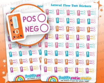 40 Cute Lateral Flow Test Planner Stickers