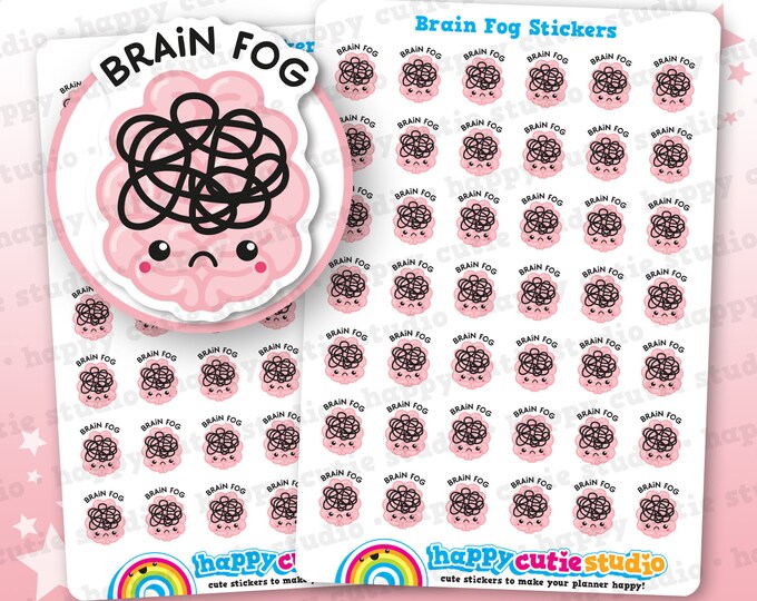 42 Cute Brain Fog/cloud/stress/anxiety Planner Stickers - Etsy