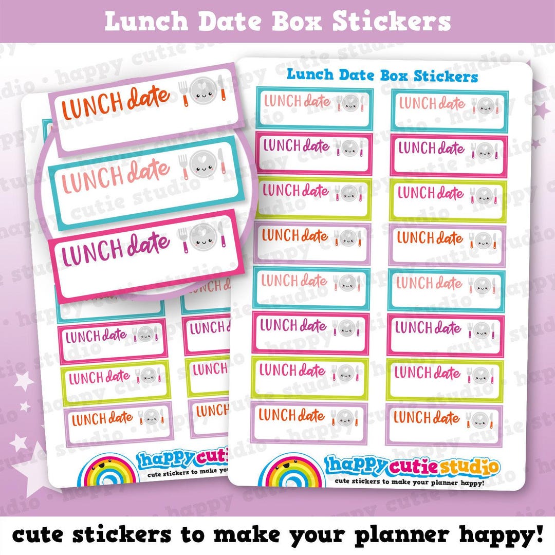 16 Cute Lunch Date/tracker/food Planner Stickers - Etsy Australia