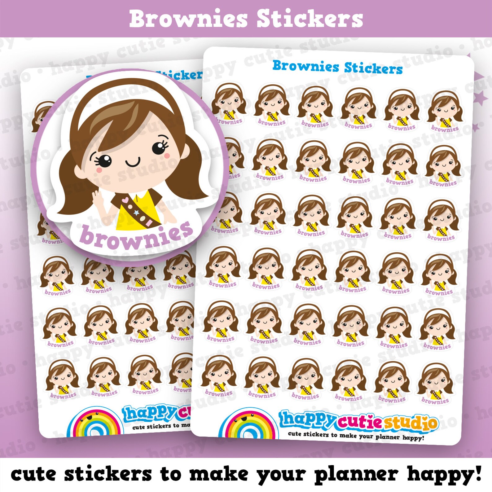 36 Cute Brownies/Brownie Guides Planner Stickers Etsy