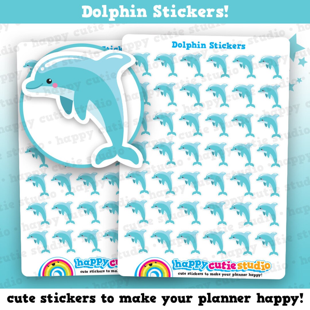 42 Cute Dolphin Planner Stickers - Etsy