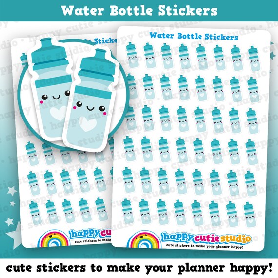 48 Cute Water Bottle Planner Stickers | Etsy