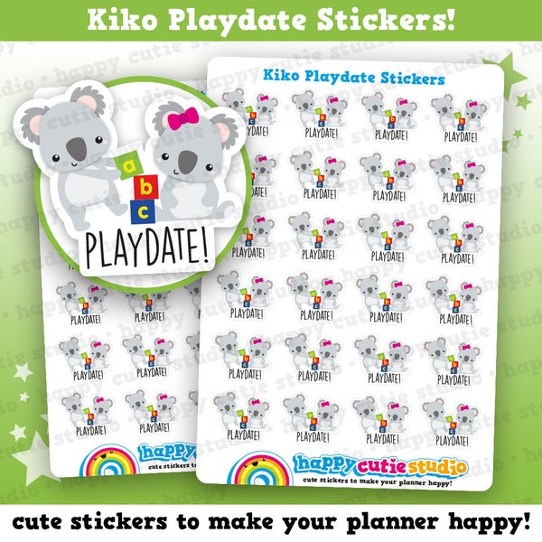 24 Cute Koko The Koala/Kiko Playdate/Children/Kids Planner Stickers