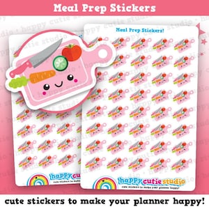 40 Cute Meal Prep/Meal Planning/Healthy Eating Planner Stickers image 1