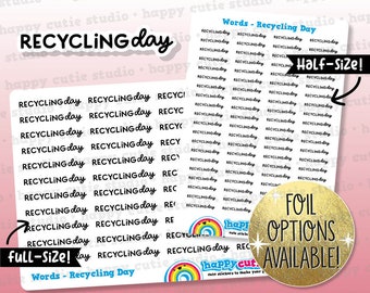 Recycling Day Words/Functional/Foil Planner Stickers