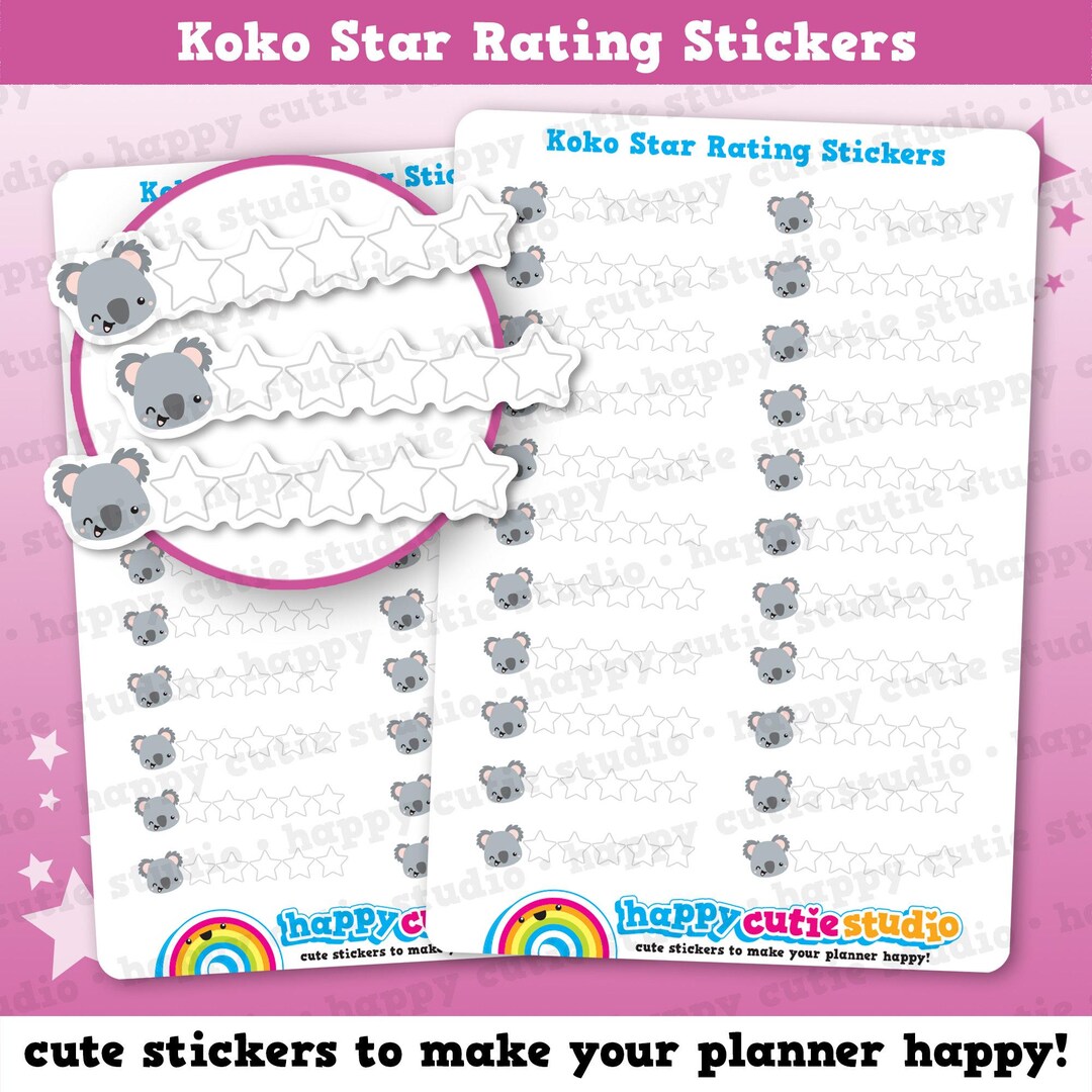 22 Cute Koko the Koala Star Rating Planner Stickers - Etsy Australia