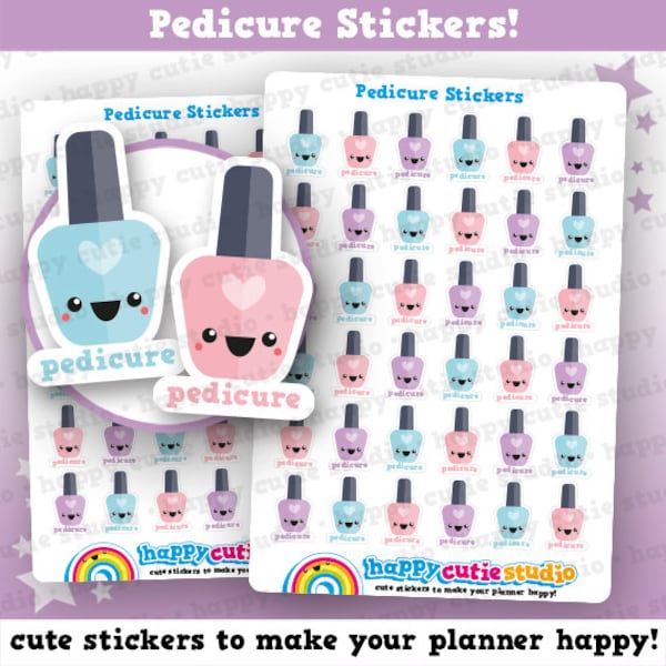 36 Cute Pedicure/Nail Polish/Varnish Planner Stickers