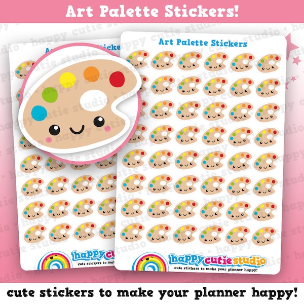48 Cute Art Palette/Artist/Art/Paint Planner Stickers