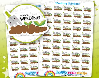 50 Cute Weeding/Gardening/Spade/Fork/Secateurs Planner Stickers