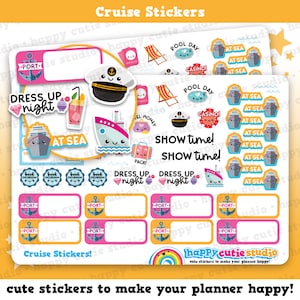 Cute Cruise Ship/Liner/Boat/Holiday/VacationPlanner Stickers