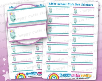 14 Cute After School Club Box Planner Stickers