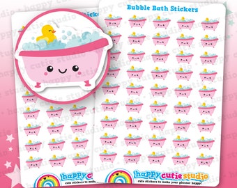 45 Cute Bubble Bath/Relax/Me Time Planner Stickers