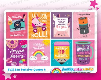 8 Full Box Positive Quotes 4/Functional/Practical Planner Stickers