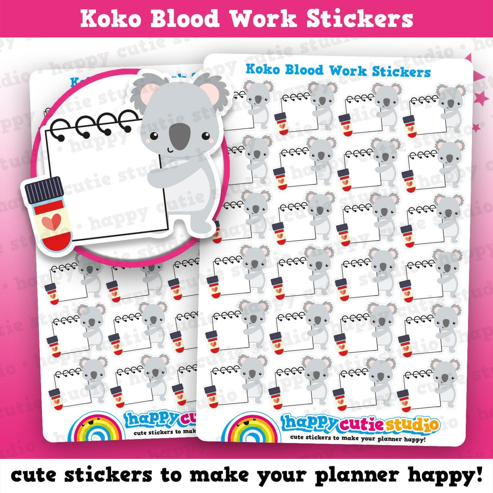 24 Cute Koko the Koala Blood Work Planner Stickers - Etsy