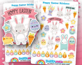 26 Cute Hoppy Easter/Rabbit/Chick Planner Stickers