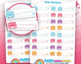 16 Cute Bill Due/pay Bill/ Bill Reminder Planner Stickers - Etsy