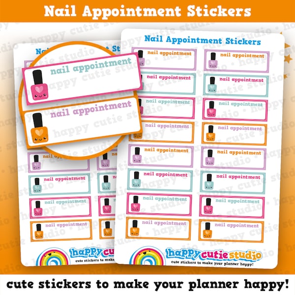 16 Cute Nail Appointment/Reminder Planner Stickers