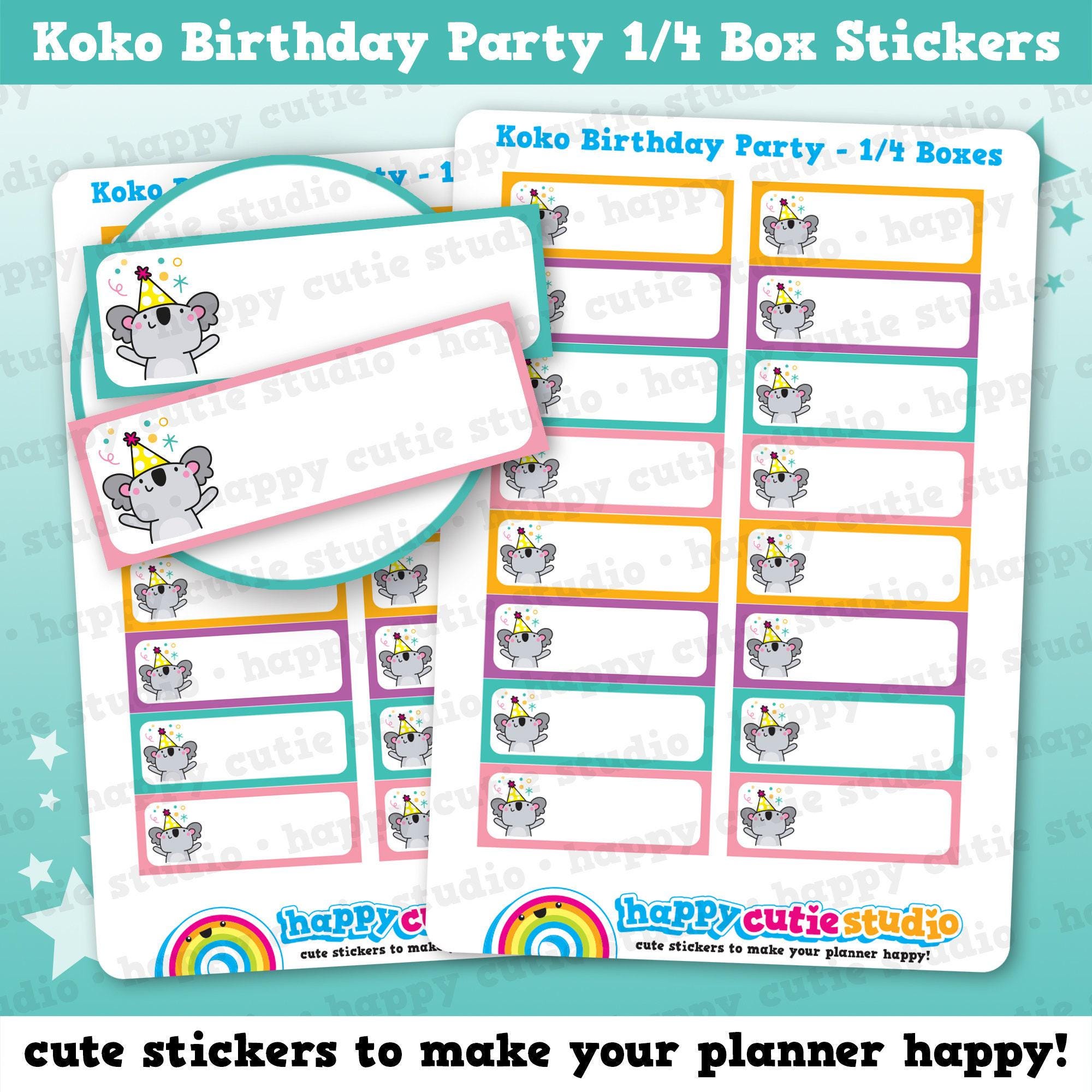 16 Cute Koko Birthday Party Planner Stickers - Etsy