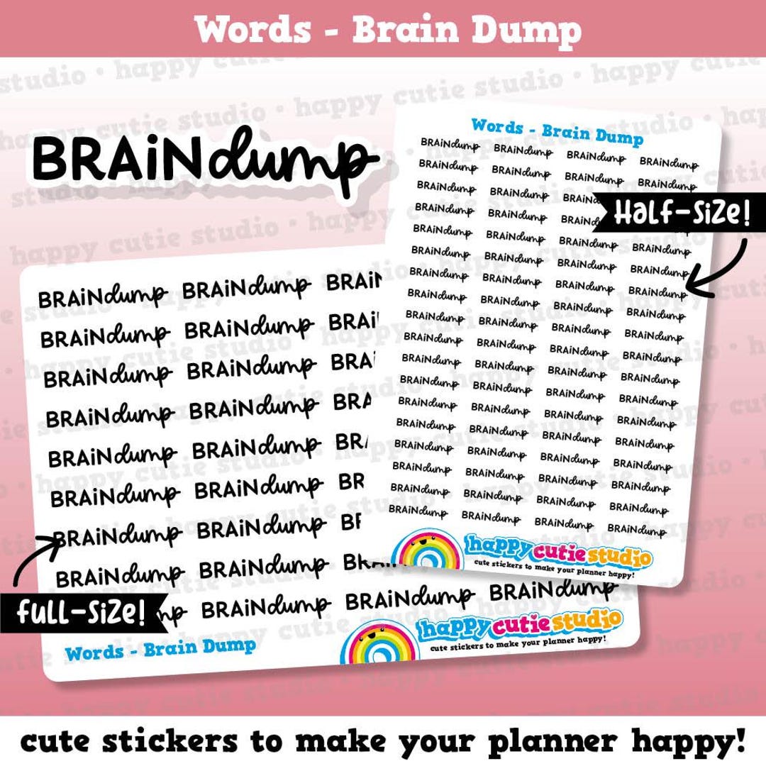 Brain Dump Words/functional Planner Stickers - Etsy