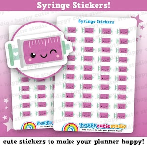 40 Cute Syringe/Injection/Medicine/Health Planner Stickers