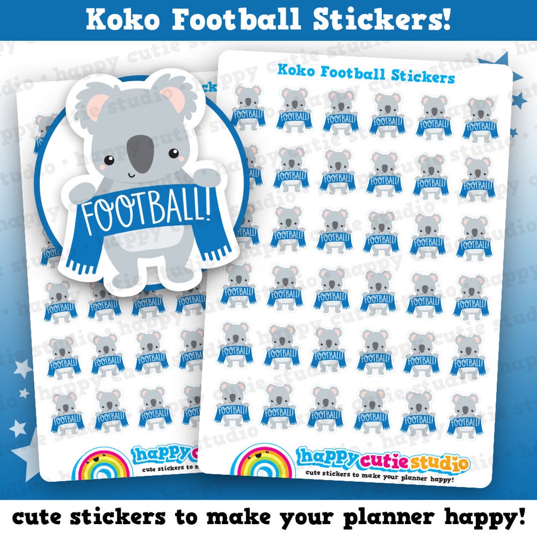 36 Cute Koko the Koala Football/soccer Planner Stickers - Etsy