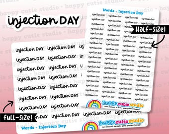 Injection Day Words/Functional/Planner Stickers