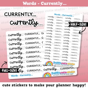 Currently... Words/Functional Planner Stickers