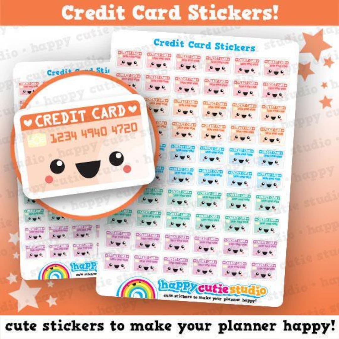 60 Cute Credit Card Planner Stickers - Etsy